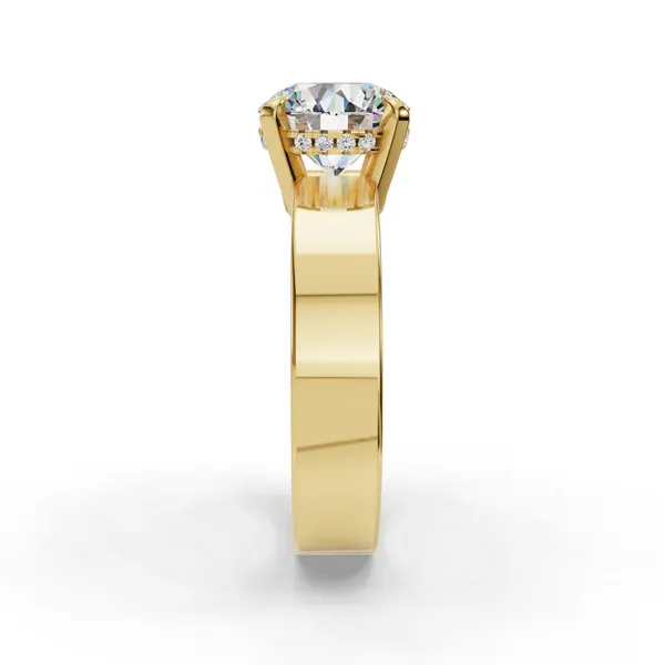 14K Yellow Gold Round Engagement Ring Setting Image 3 SVS Fine Jewelry Oceanside, NY