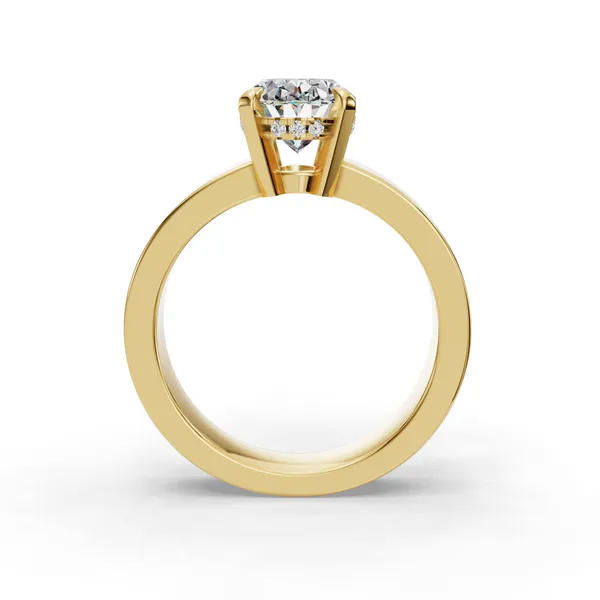 14K Yellow Gold Oval Engagement Ring Setting Image 2 SVS Fine Jewelry Oceanside, NY