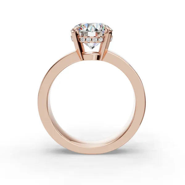18K Rose Gold Round Engagement Ring Setting Image 2 SVS Fine Jewelry Oceanside, NY