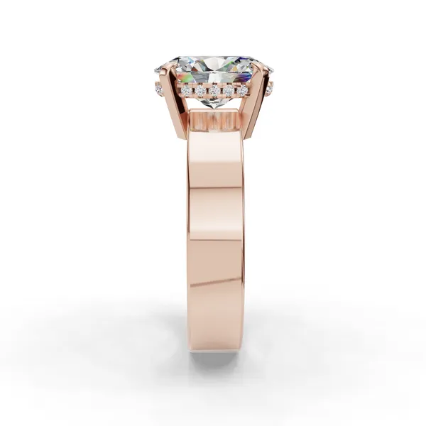 18K Rose Gold Oval Engagement Ring Setting Image 3 SVS Fine Jewelry Oceanside, NY