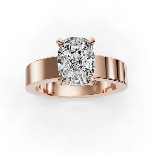 18K Rose Gold Cushion Engagement Ring Setting Image 4 SVS Fine Jewelry Oceanside, NY