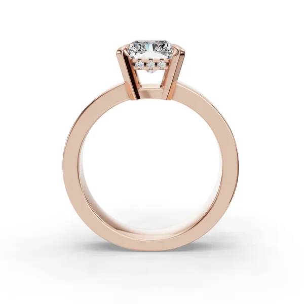 18K Rose Gold Radiant Engagement Ring Setting Image 2 SVS Fine Jewelry Oceanside, NY