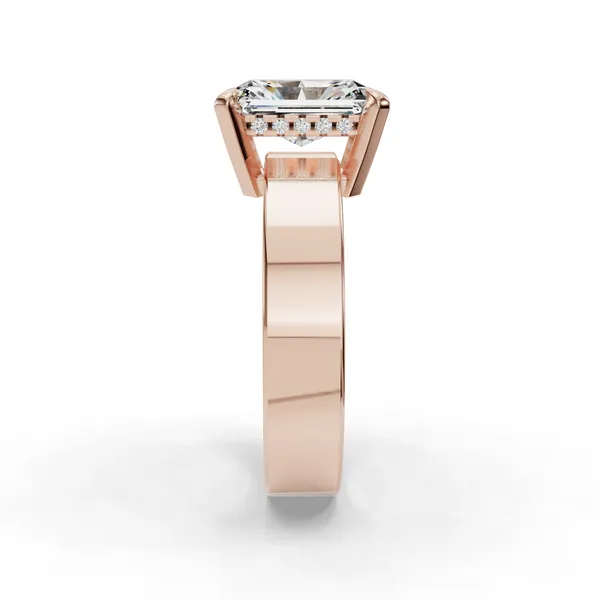 18K Rose Gold Radiant Engagement Ring Setting Image 3 SVS Fine Jewelry Oceanside, NY