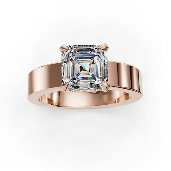 18K Rose Gold Asscher Engagement Ring Setting Image 4 SVS Fine Jewelry Oceanside, NY