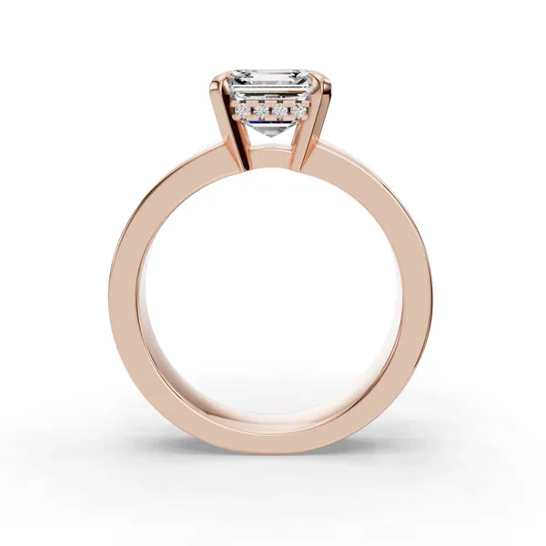 18K Rose Gold Asscher Engagement Ring Setting Image 2 SVS Fine Jewelry Oceanside, NY