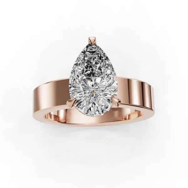 18K Rose Gold Pear Engagement Ring Setting Image 4 SVS Fine Jewelry Oceanside, NY