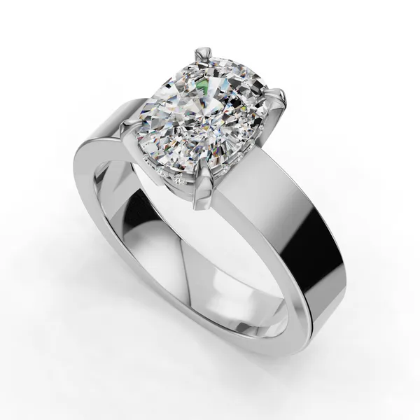 18K White Gold Cushion Engagement Ring Setting SVS Fine Jewelry Oceanside, NY