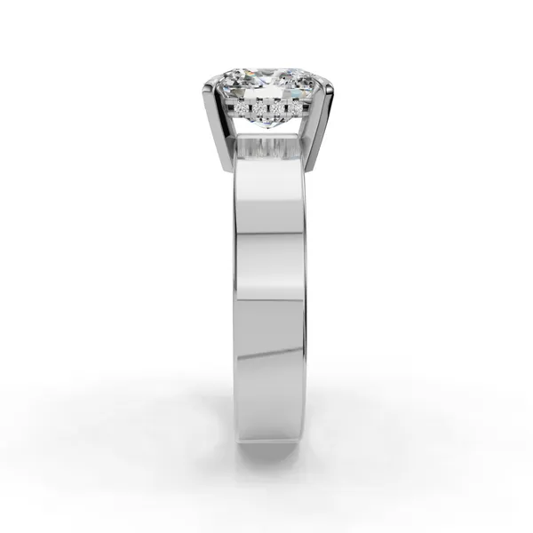 18K White Gold Cushion Engagement Ring Setting Image 3 SVS Fine Jewelry Oceanside, NY