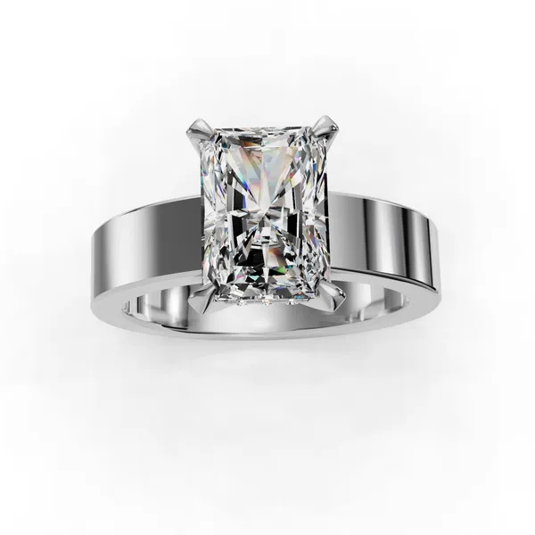 18K White Gold Radiant Engagement Ring Setting Image 4 SVS Fine Jewelry Oceanside, NY