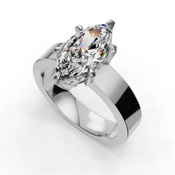 18K White Gold Marquise Engagement Ring Setting SVS Fine Jewelry Oceanside, NY