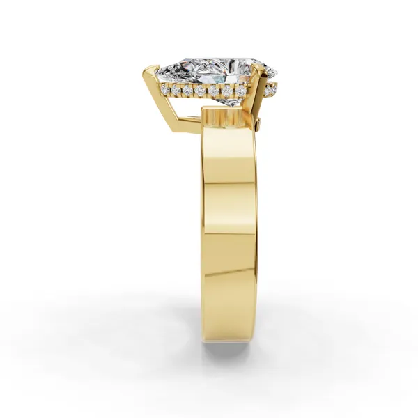18K Yellow Gold Pear Engagement Ring Setting Image 3 SVS Fine Jewelry Oceanside, NY