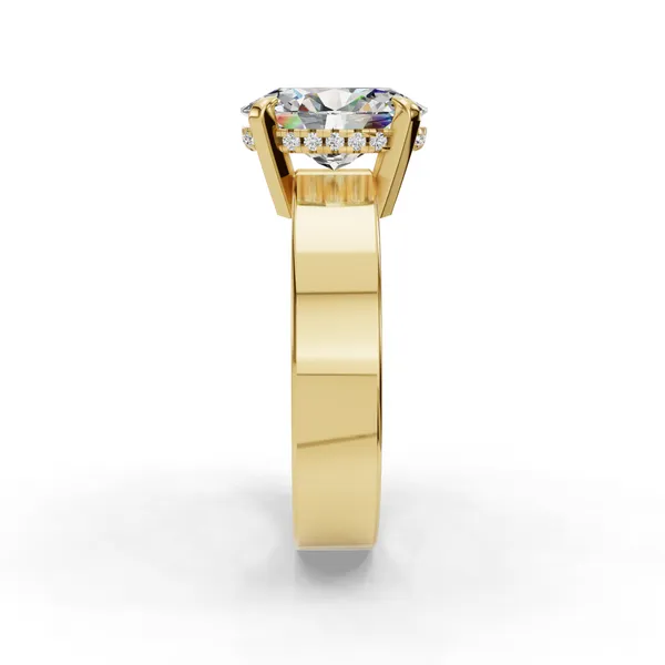 18K Yellow Gold Oval Engagement Ring Setting Image 3 SVS Fine Jewelry Oceanside, NY
