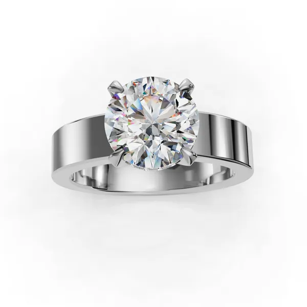 Platinum Round Engagement Ring Setting Image 4 SVS Fine Jewelry Oceanside, NY