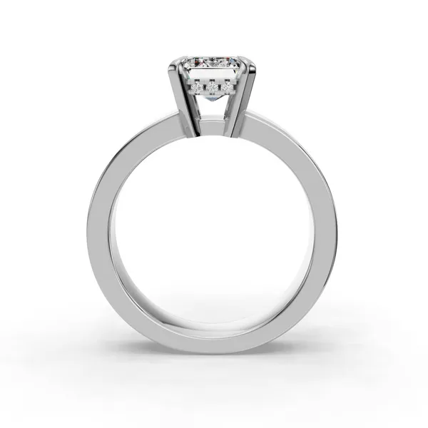 Platinum Emerald Engagement Ring Setting Image 2 SVS Fine Jewelry Oceanside, NY