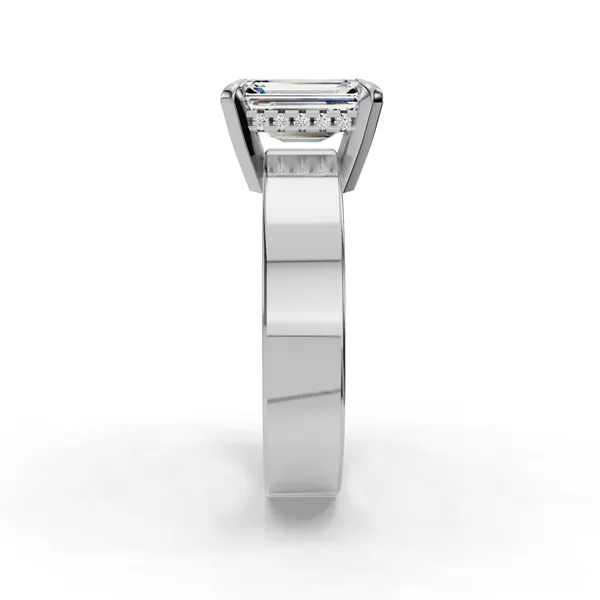 Platinum Emerald Engagement Ring Setting Image 3 SVS Fine Jewelry Oceanside, NY
