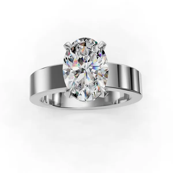 Platinum Oval Engagement Ring Setting Image 4 SVS Fine Jewelry Oceanside, NY