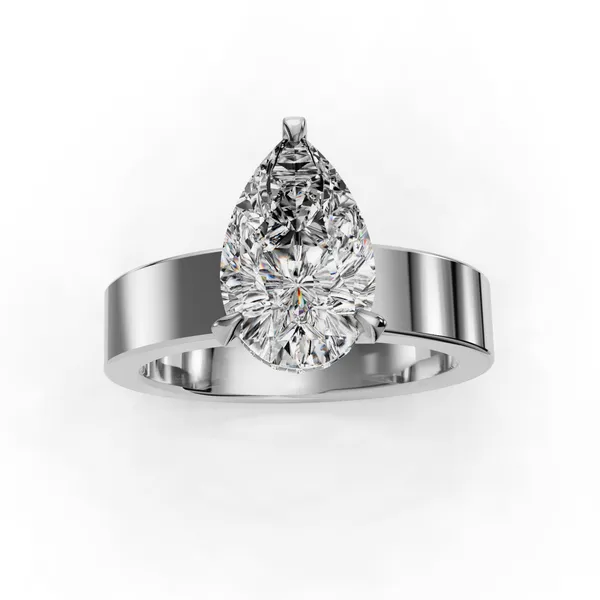 Platinum Pear Engagement Ring Setting Image 4 SVS Fine Jewelry Oceanside, NY