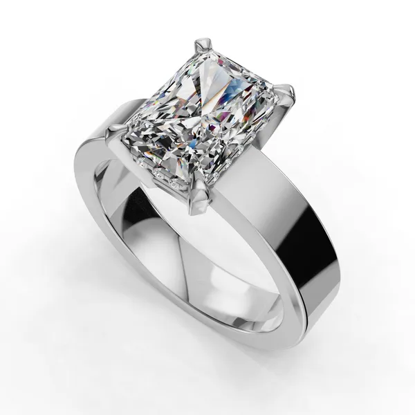 Platinum Radiant Engagement Ring Setting SVS Fine Jewelry Oceanside, NY