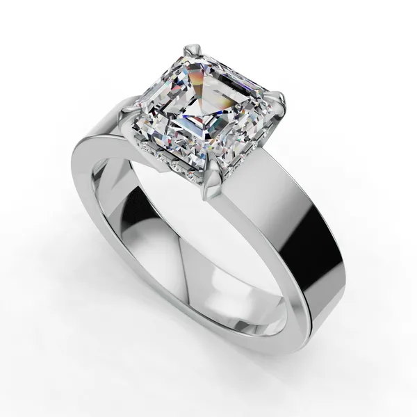 Platinum Asscher Engagement Ring Setting SVS Fine Jewelry Oceanside, NY