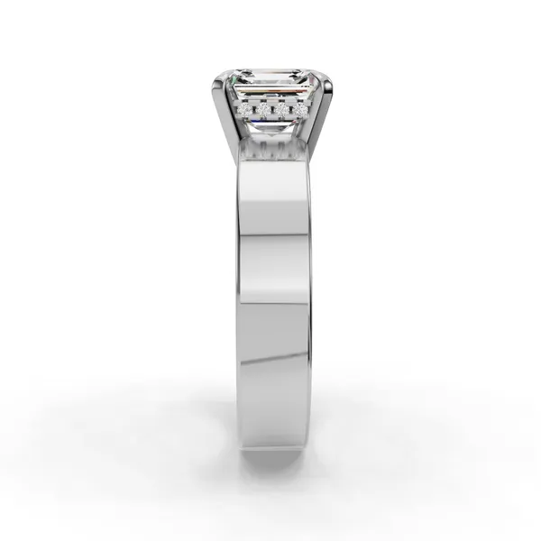 Platinum Asscher Engagement Ring Setting Image 3 SVS Fine Jewelry Oceanside, NY