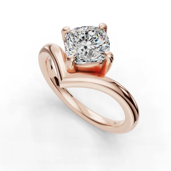 14K Rose Gold Cushion Engagement Ring Setting SVS Fine Jewelry Oceanside, NY
