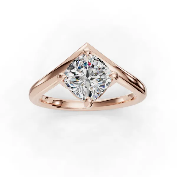 14K Rose Gold Cushion Engagement Ring Setting Image 4 SVS Fine Jewelry Oceanside, NY