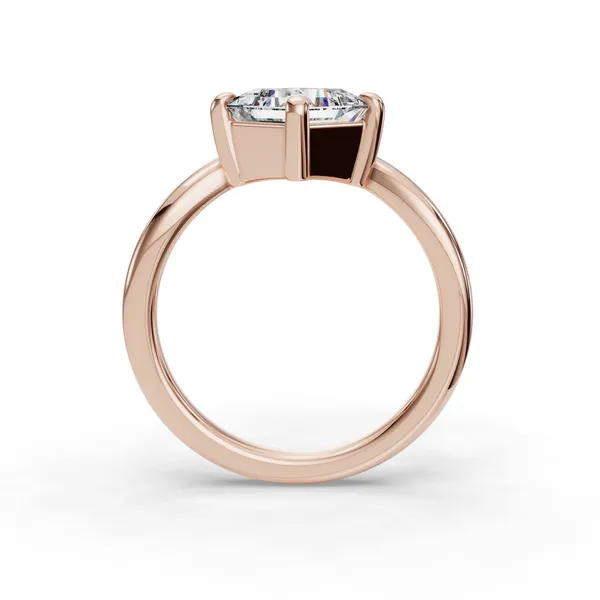 14K Rose Gold Princess Engagement Ring Setting Image 2 SVS Fine Jewelry Oceanside, NY