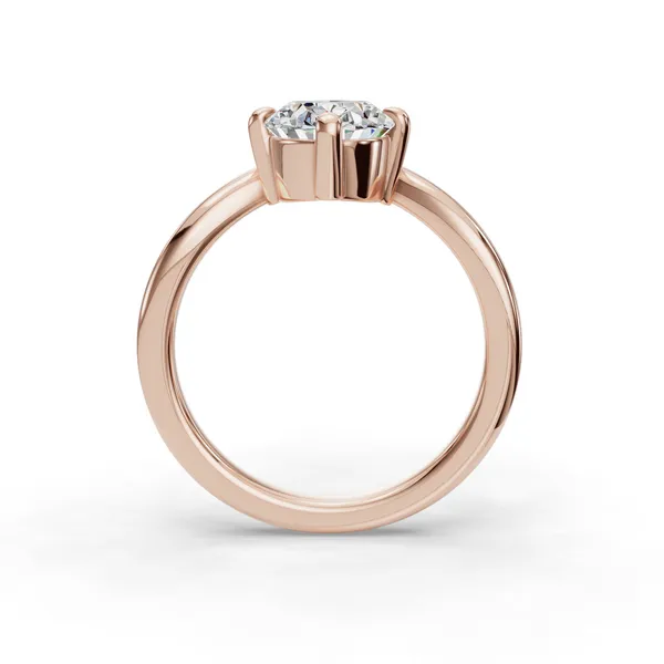 14K Rose Gold Oval Engagement Ring Setting Image 2 SVS Fine Jewelry Oceanside, NY