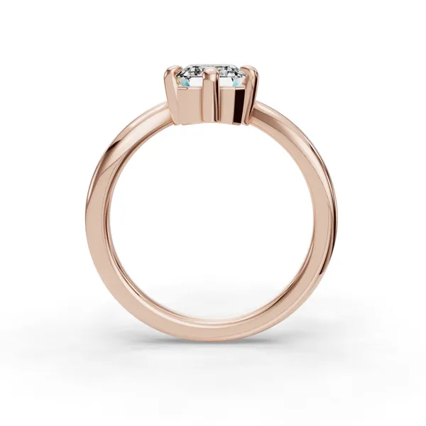 14K Rose Gold Emerald Engagement Ring Setting Image 2 SVS Fine Jewelry Oceanside, NY