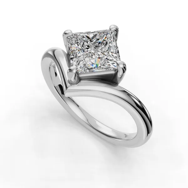 14K White Gold Princess Engagement Ring Setting SVS Fine Jewelry Oceanside, NY