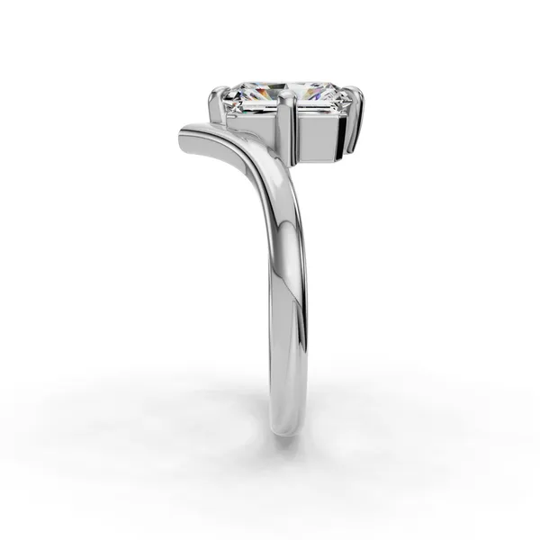 14K White Gold Radiant Engagement Ring Setting Image 3 SVS Fine Jewelry Oceanside, NY