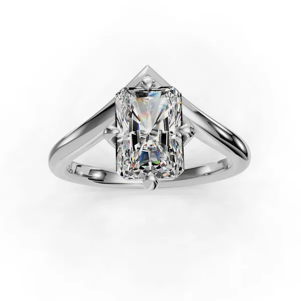 14K White Gold Radiant Engagement Ring Setting Image 4 SVS Fine Jewelry Oceanside, NY