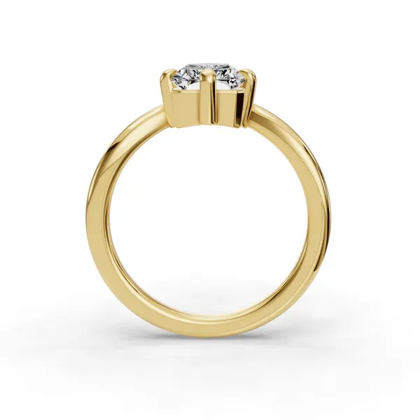 14K Yellow Gold Radiant Engagement Ring Setting Image 2 SVS Fine Jewelry Oceanside, NY