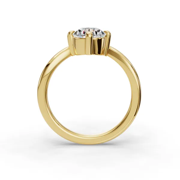 14K Yellow Gold Pear Engagement Ring Setting Image 2 SVS Fine Jewelry Oceanside, NY