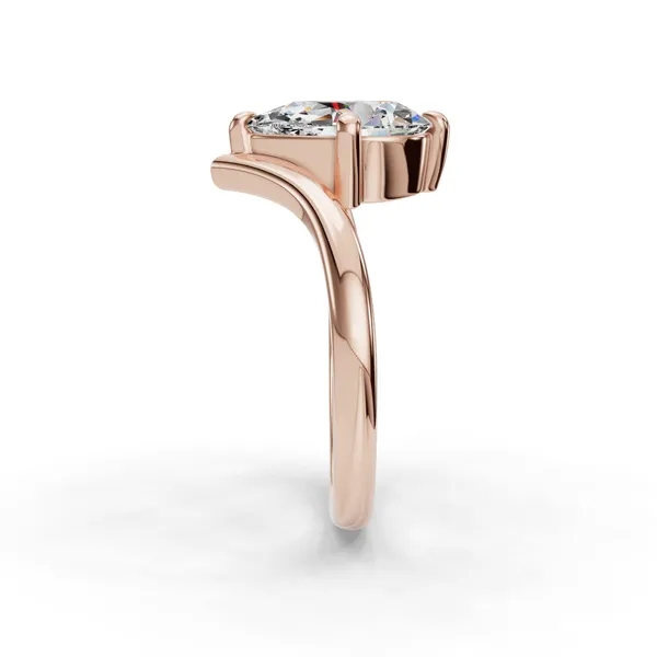 18K Rose Gold Pear Engagement Ring Setting Image 3 SVS Fine Jewelry Oceanside, NY