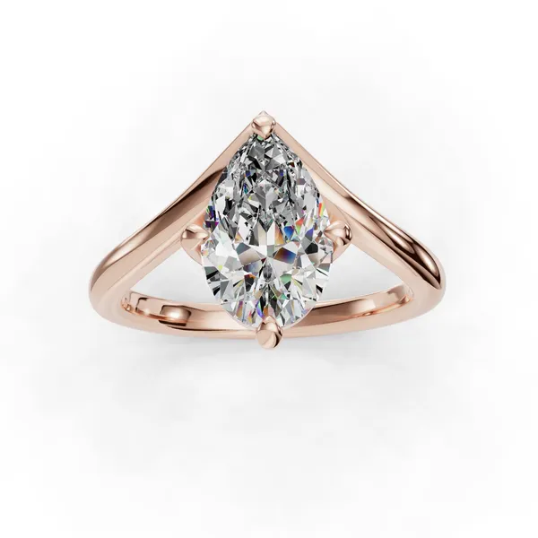 18K Rose Gold Pear Engagement Ring Setting Image 4 SVS Fine Jewelry Oceanside, NY