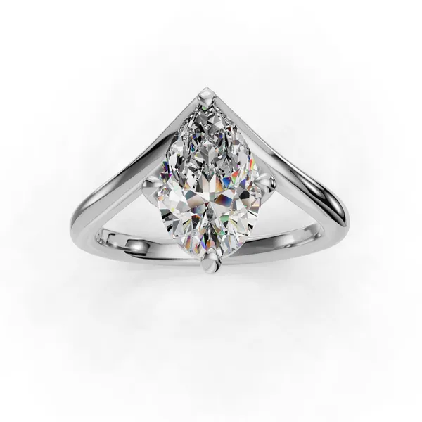 18K White Gold Pear Engagement Ring Setting Image 4 SVS Fine Jewelry Oceanside, NY