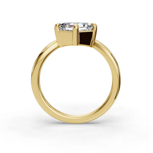 18K Yellow Gold Asscher Engagement Ring Setting Image 2 SVS Fine Jewelry Oceanside, NY