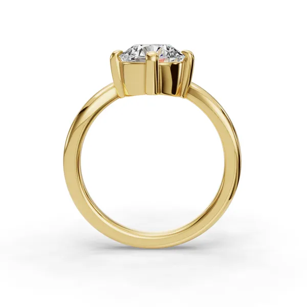 18K Yellow Gold Round Engagement Ring Setting Image 2 SVS Fine Jewelry Oceanside, NY