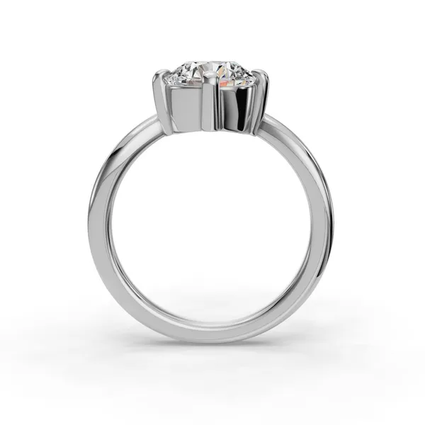 Platinum Round Engagement Ring Setting Image 2 SVS Fine Jewelry Oceanside, NY