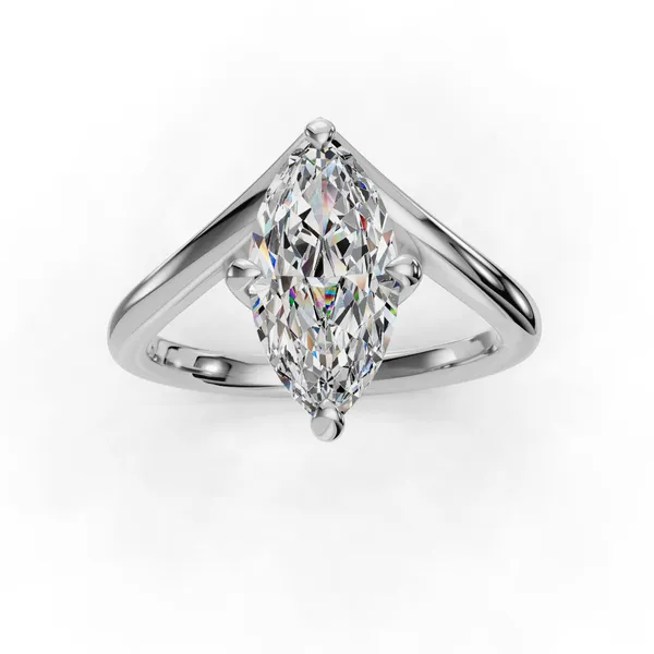 Platinum Marquise Engagement Ring Setting Image 4 SVS Fine Jewelry Oceanside, NY