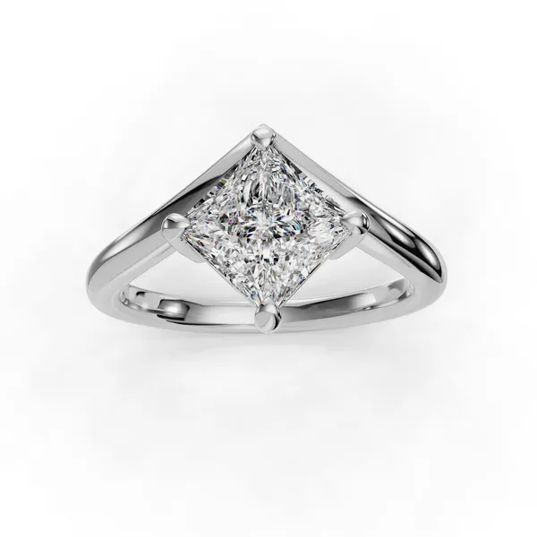 Platinum Princess Engagement Ring Setting Image 4 SVS Fine Jewelry Oceanside, NY
