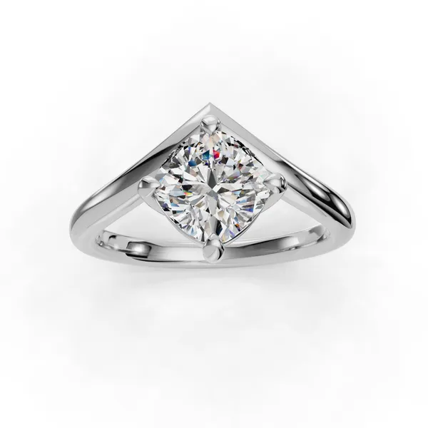 Platinum Cushion Engagement Ring Setting Image 4 SVS Fine Jewelry Oceanside, NY