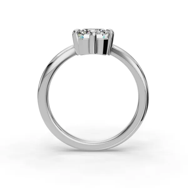 Platinum Emerald Engagement Ring Setting Image 2 SVS Fine Jewelry Oceanside, NY