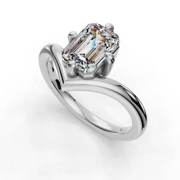 Platinum Emerald Engagement Ring Setting SVS Fine Jewelry Oceanside, NY