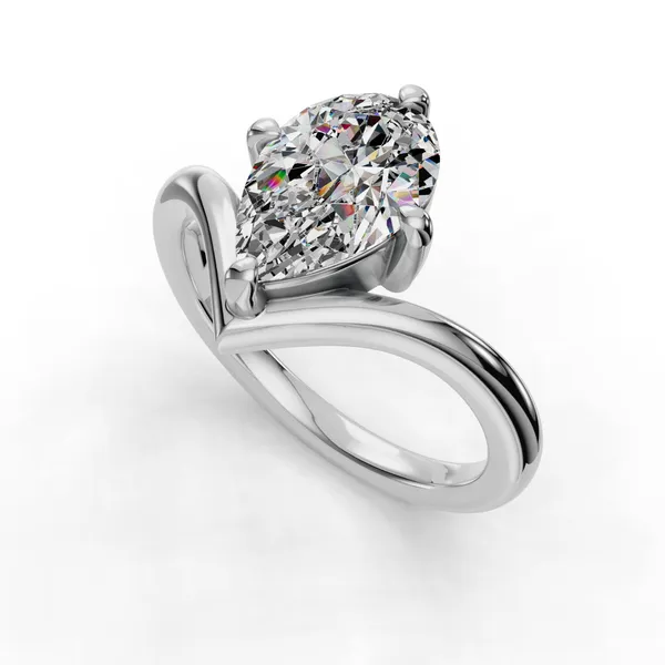 Platinum Pear Engagement Ring Setting SVS Fine Jewelry Oceanside, NY