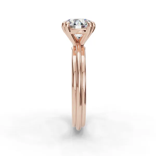 14K Rose Gold Round Engagement Ring Setting Image 3 SVS Fine Jewelry Oceanside, NY