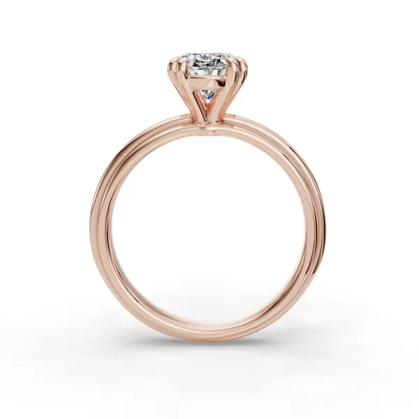 14K Rose Gold Oval Engagement Ring Setting Image 2 SVS Fine Jewelry Oceanside, NY