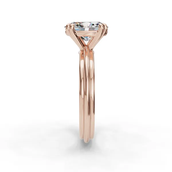 14K Rose Gold Oval Engagement Ring Setting Image 3 SVS Fine Jewelry Oceanside, NY