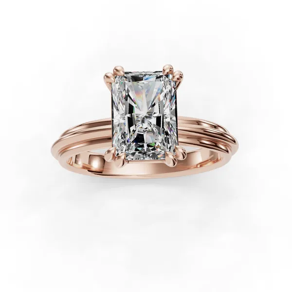 14K Rose Gold Radiant Engagement Ring Setting Image 4 SVS Fine Jewelry Oceanside, NY